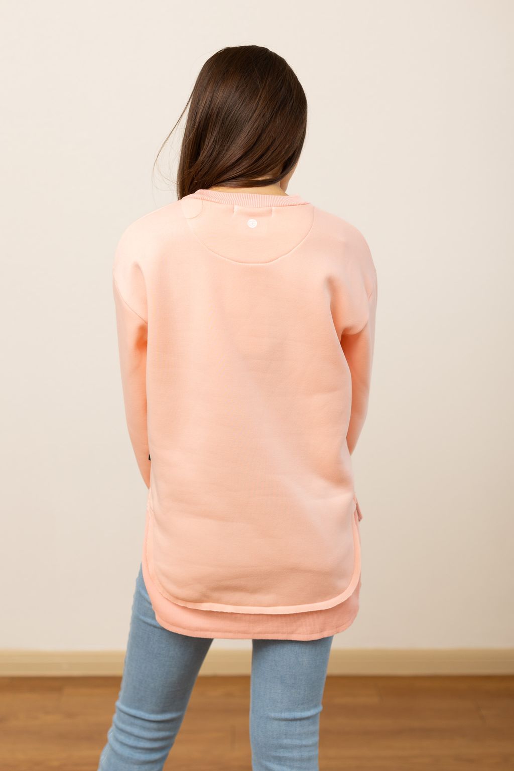 Coffee Teach Repeat on Pink French Terry Sweatshirt With Ribbed Knit