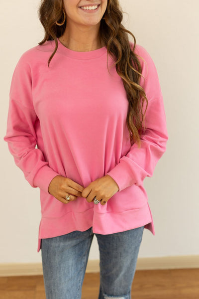 Micro Fleece Crewneck, Pink