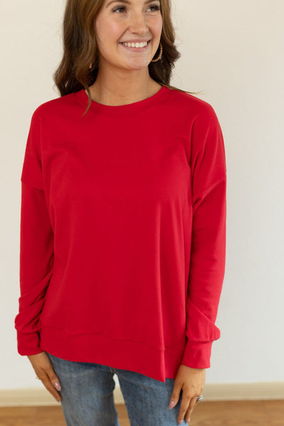 Red Micro Fleece Crewneck