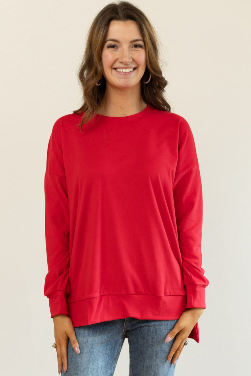 Red Micro Fleece Crewneck