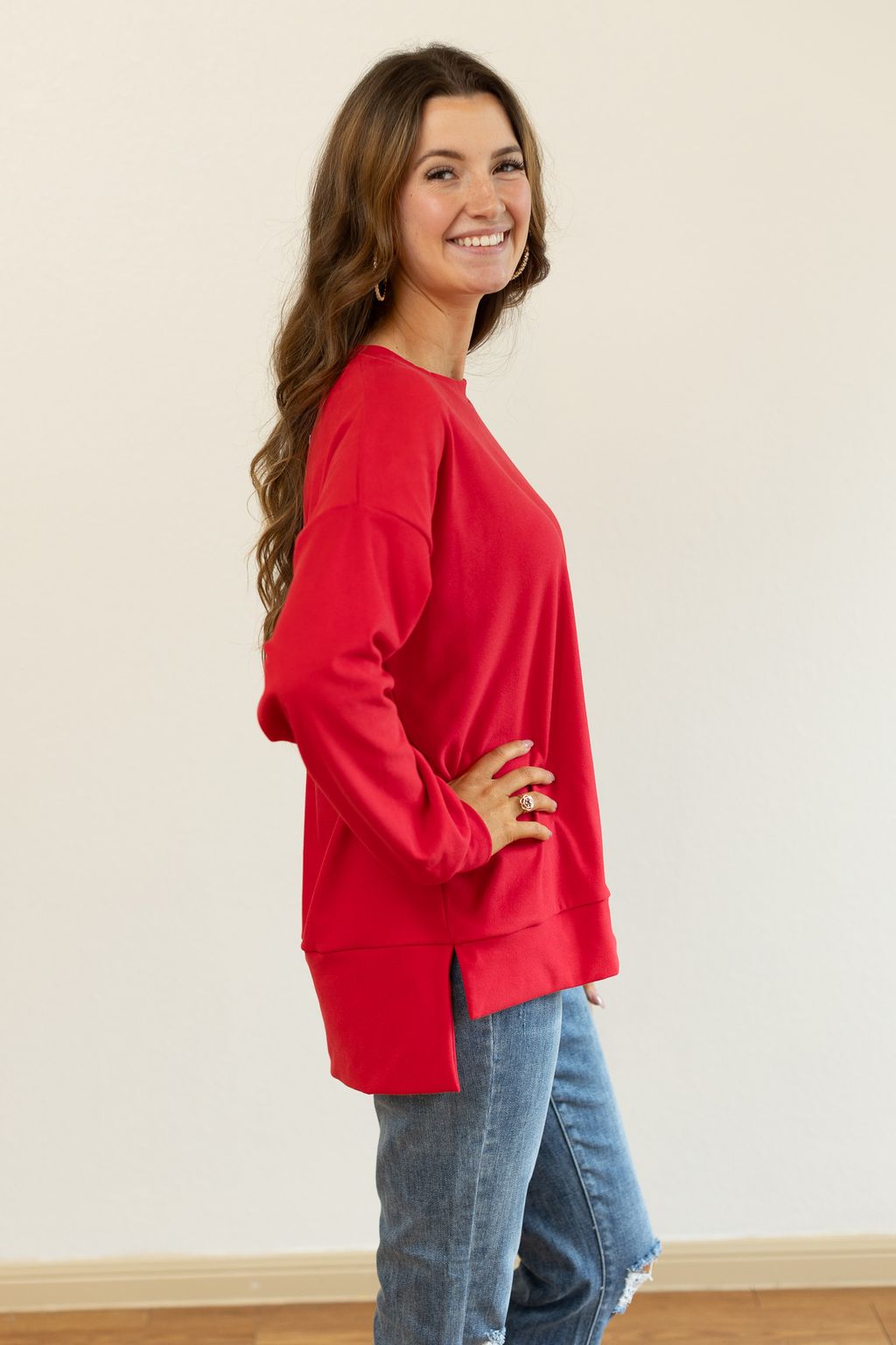 Red Micro Fleece Crewneck