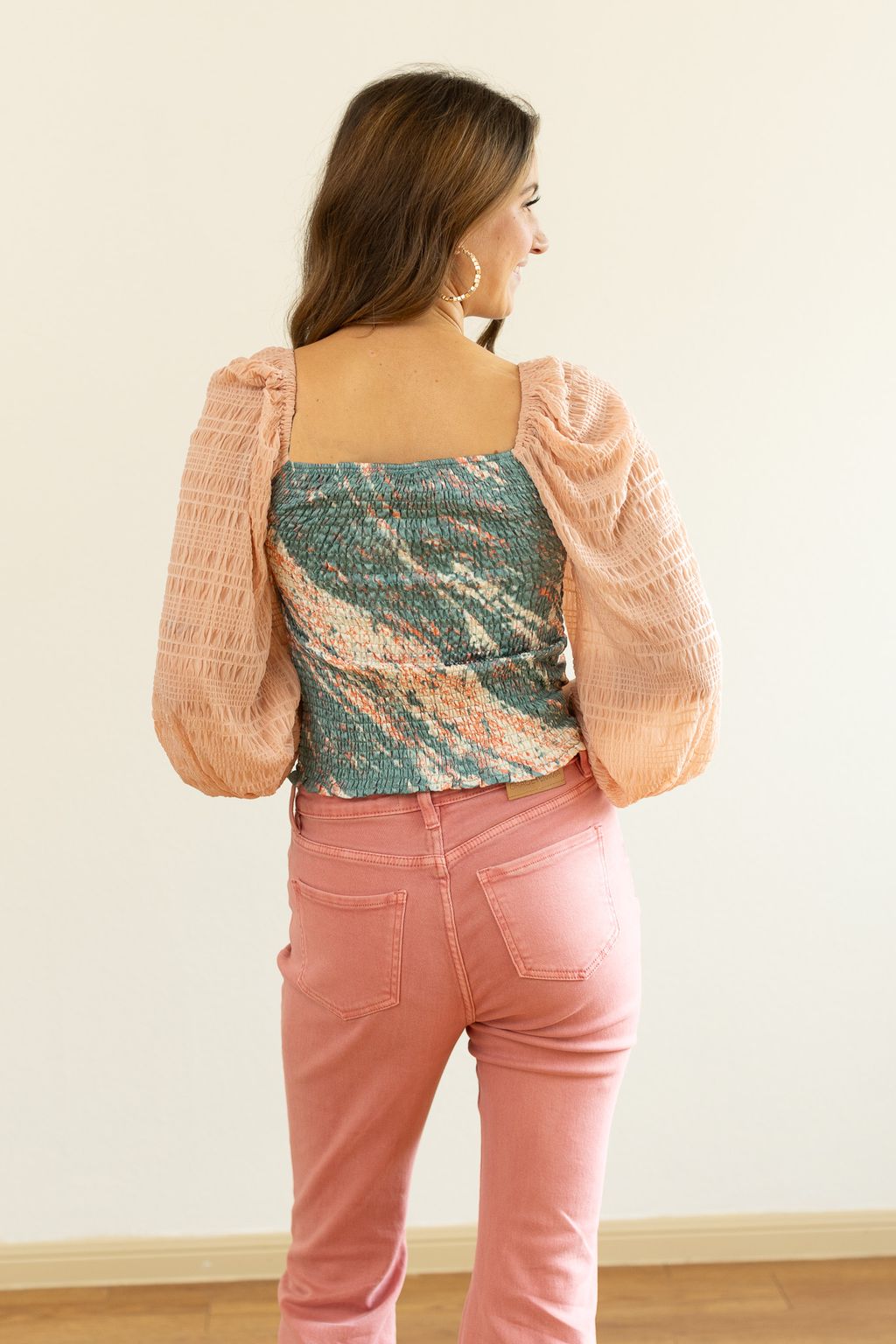 Marbled Blouse, Turquoise