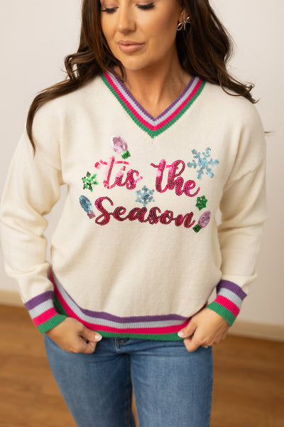 'Tis the Season Cream Sweater