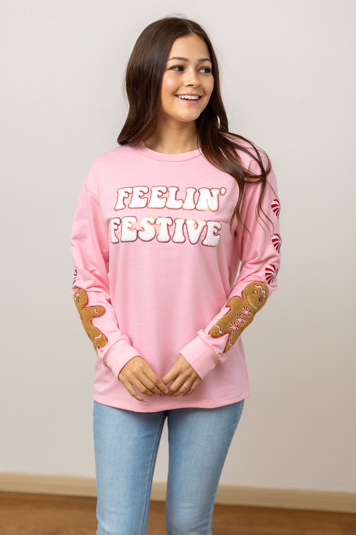 Feelin' Festive Pink Sweatshirt