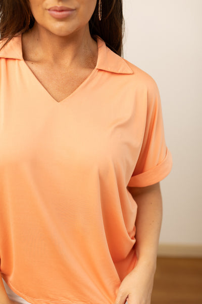 The Cara Top, Light Coral