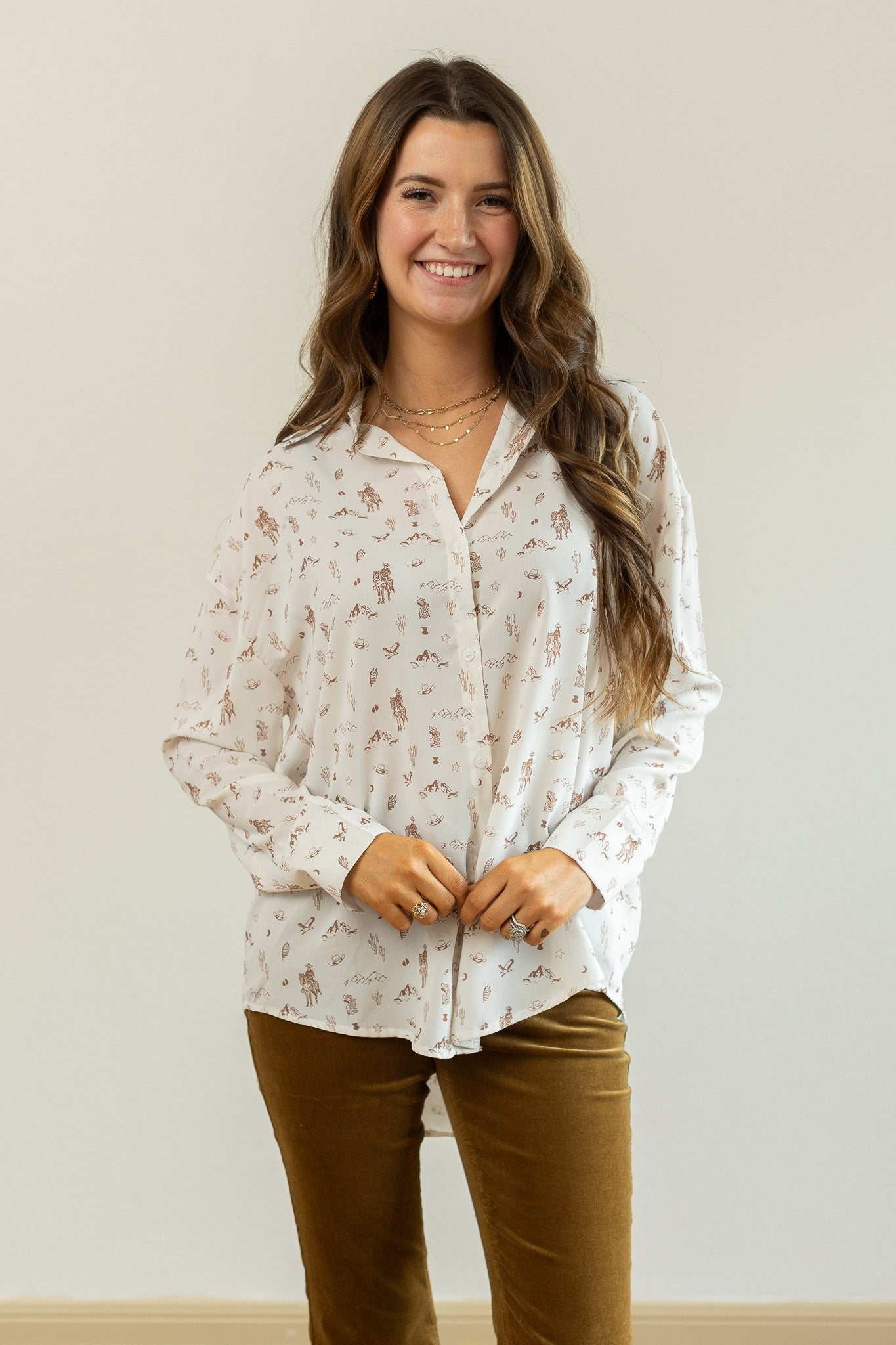 Kathryn Classic Button-Up, Western Elements