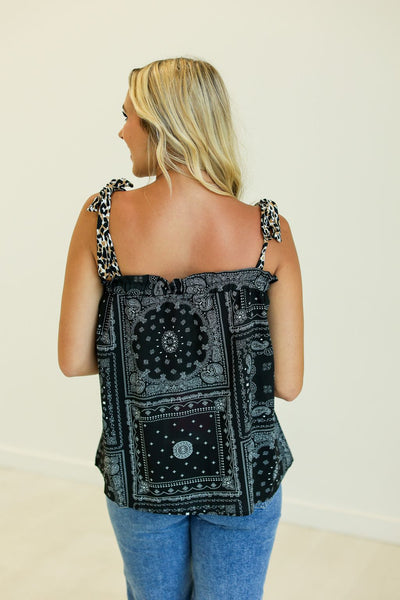 The Carry On Tie Strap Tank Top, Bandana & Leopard