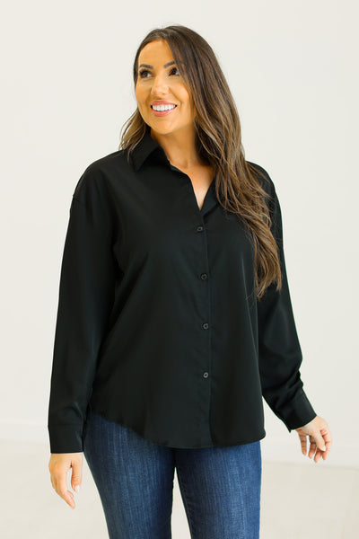 Kathryn Classic Button-Up, Black