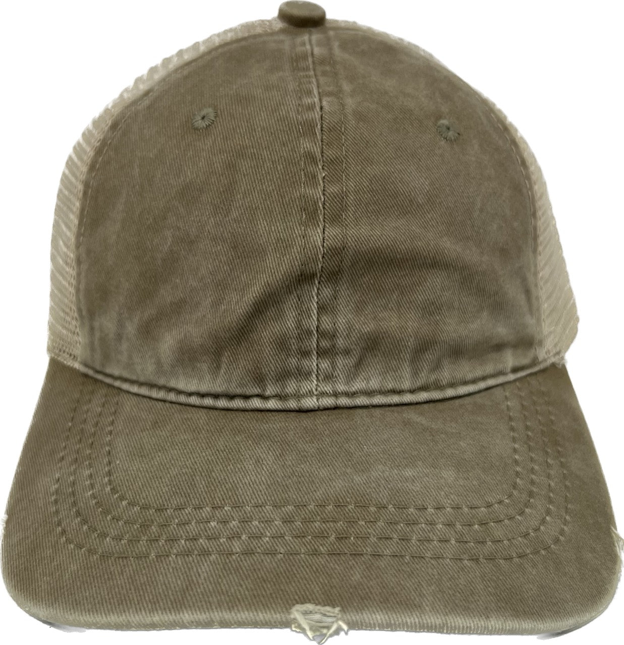 Olive Hat with Beige Mesh with Camo under bill