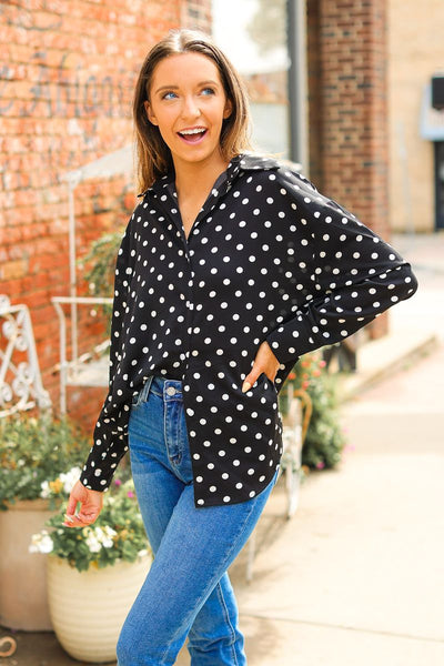 Kathryn Classic Button-Up, Polka-Dot