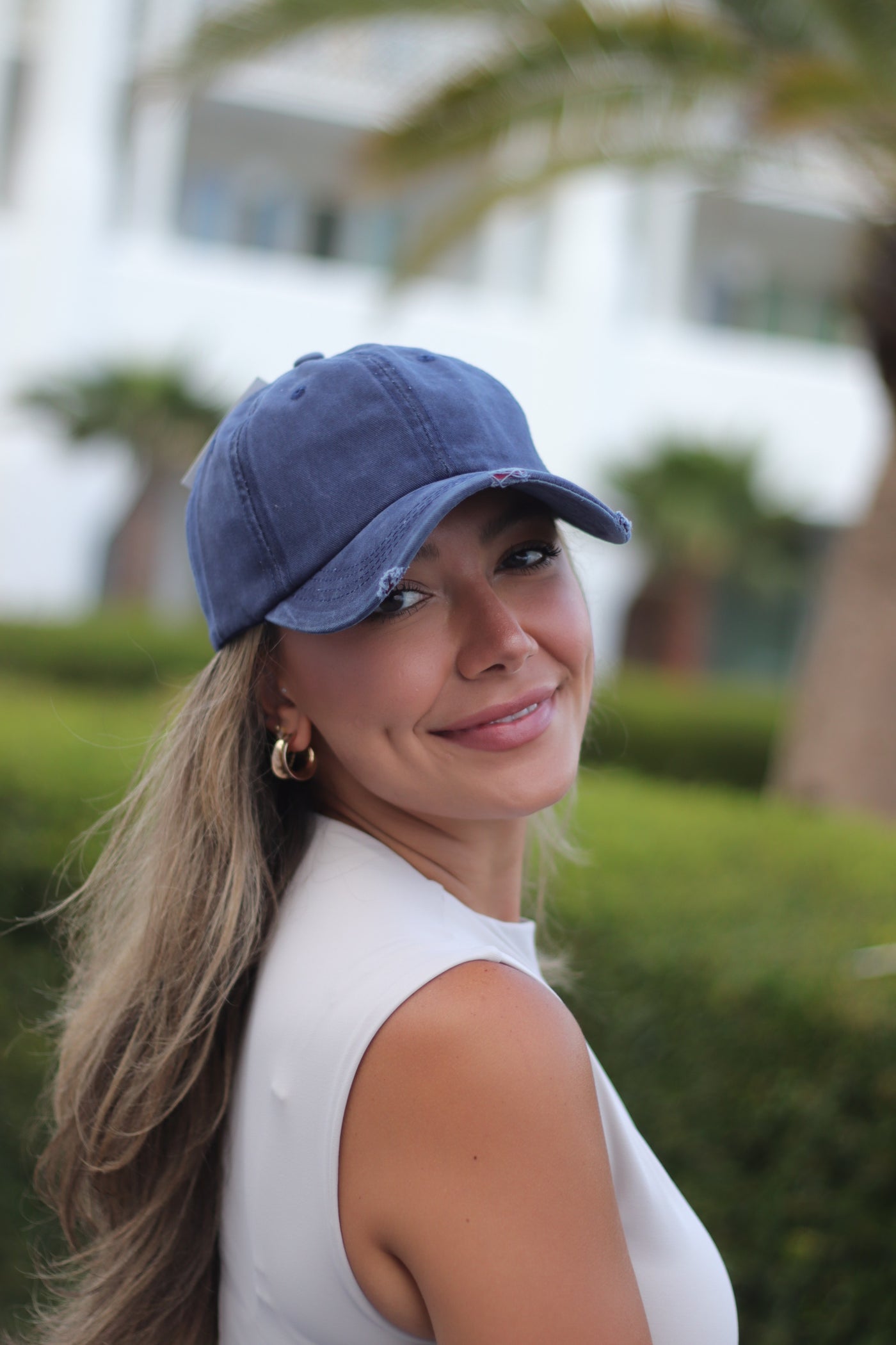 Navy Distressed Hat