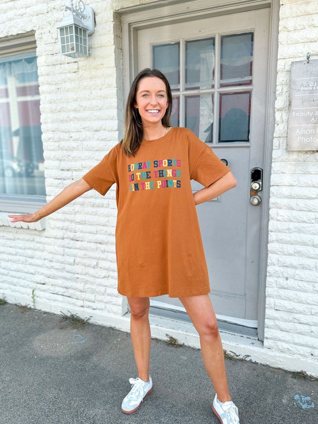 Hooray Sports Rust T-shirt Dress