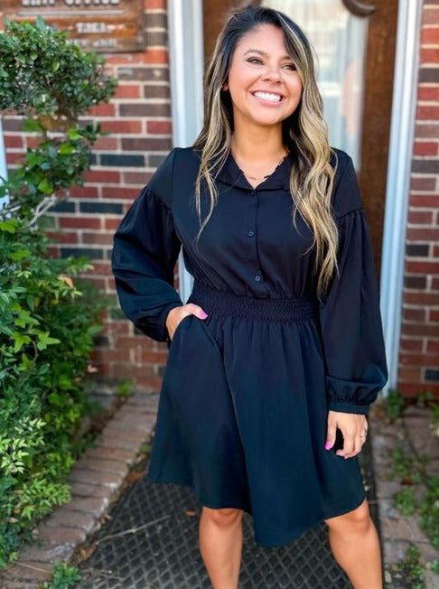 Black Button Down Dress