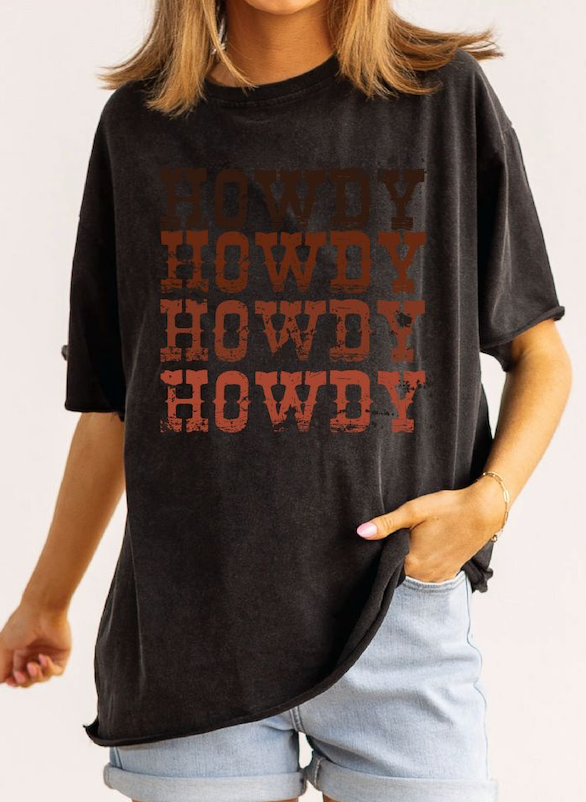 Howdy On Black Tee