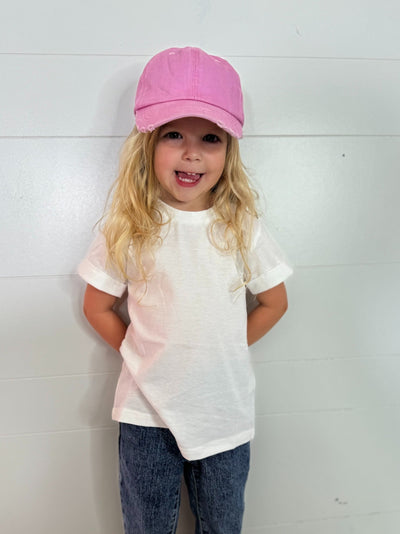 Girls' White Cuff Tee.