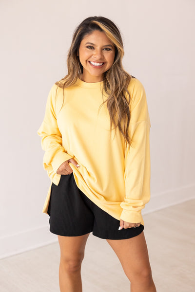 Micro Fleece Sweatshirt, Yellow