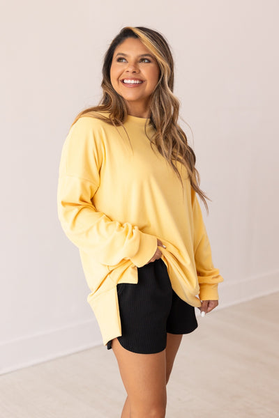 Micro Fleece Sweatshirt, Yellow