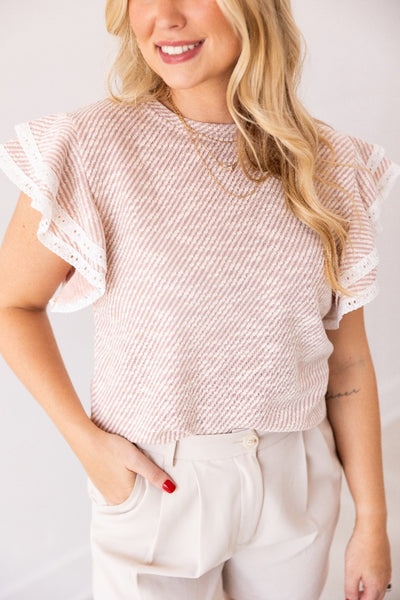 Dusty Rose Knit Top Trim