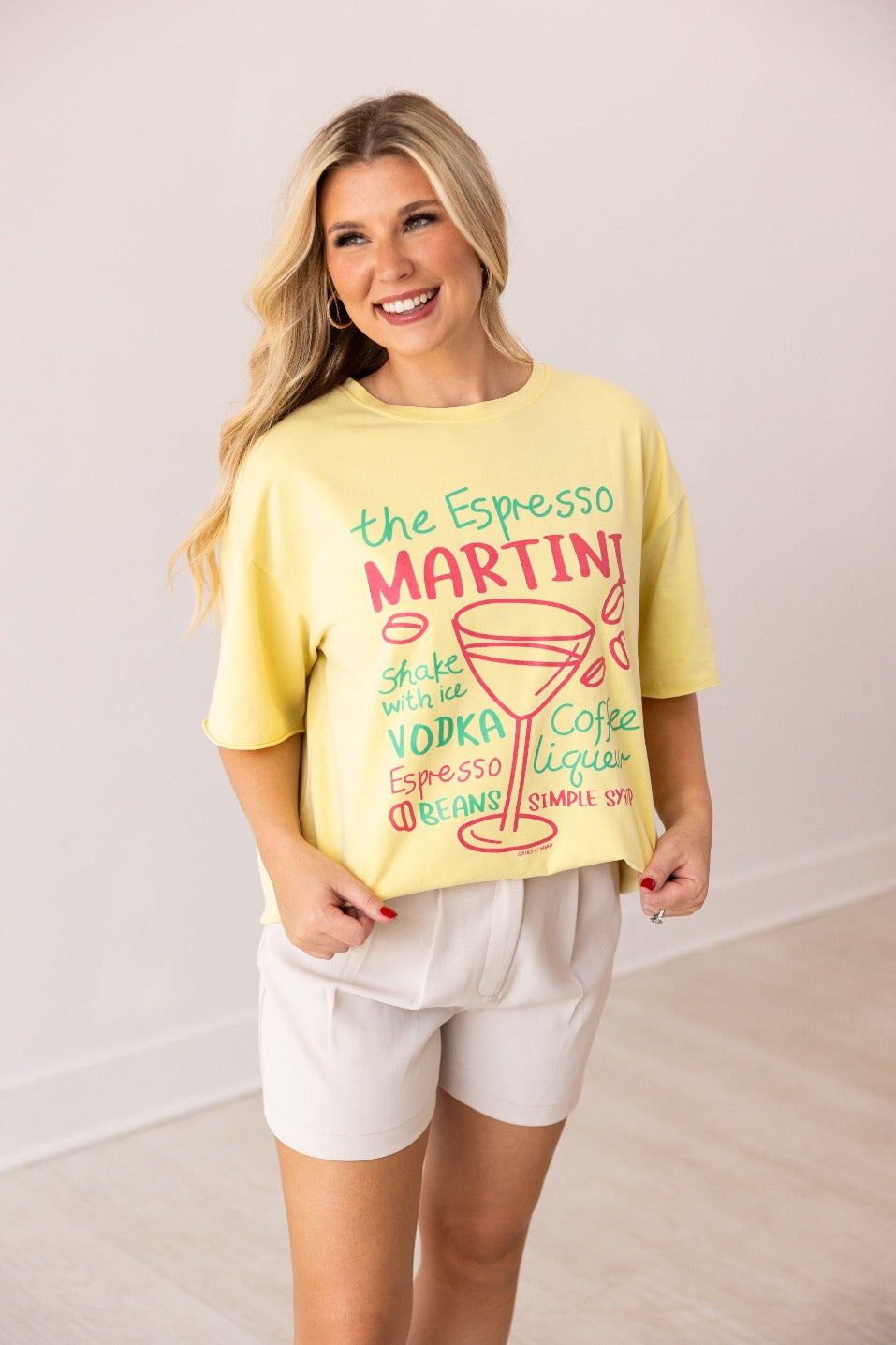 Espresso Martini On Yellow Relaxed Fit Tee