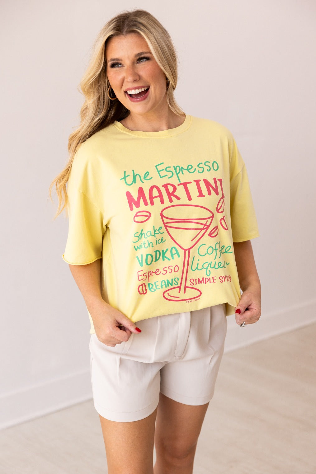 Espresso Martini On Yellow Relaxed Fit Tee