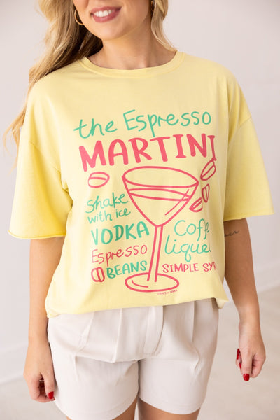 Espresso Martini On Yellow Relaxed Fit Tee