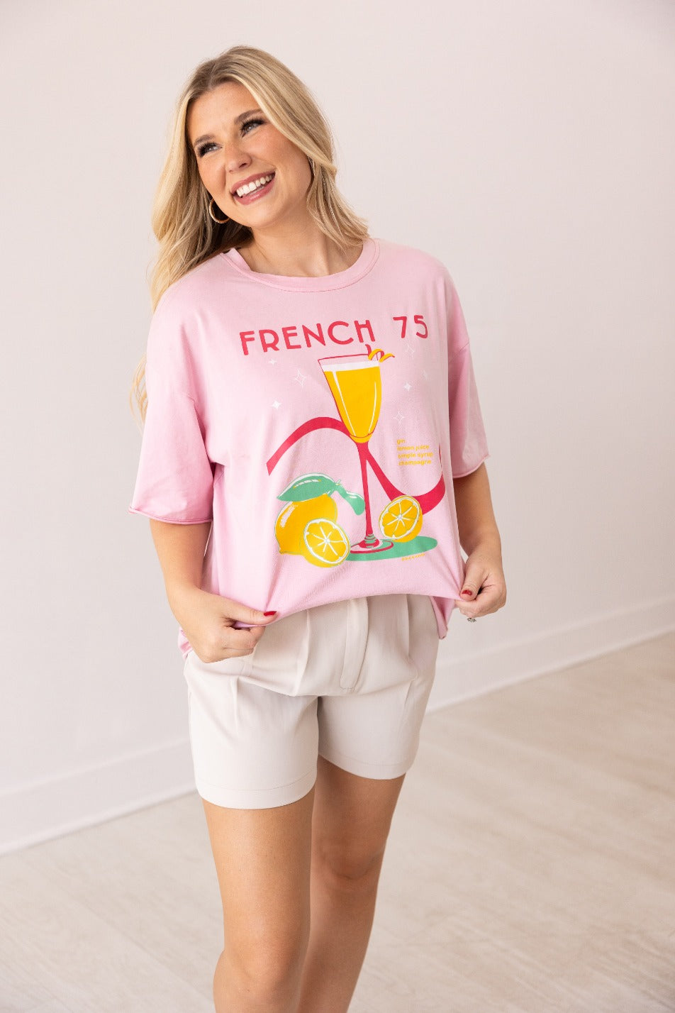 French 75 On Pink Relaxed Fit Tee