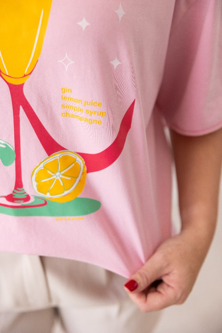 French 75 On Pink Relaxed Fit Tee