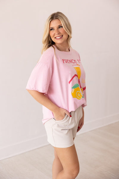 French 75 On Pink Relaxed Fit Tee