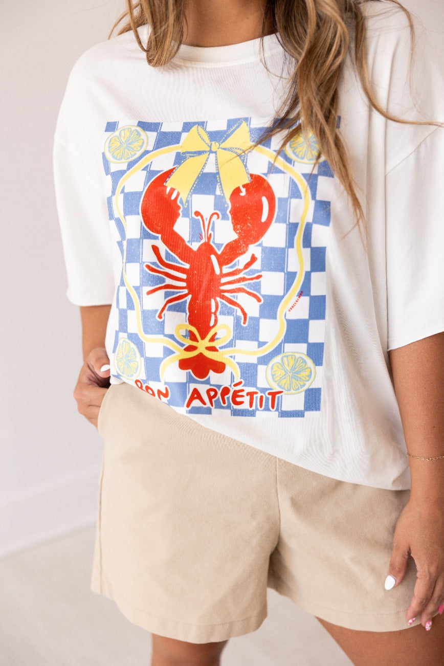 Bon Appetit On White Relaxed Fit Tee