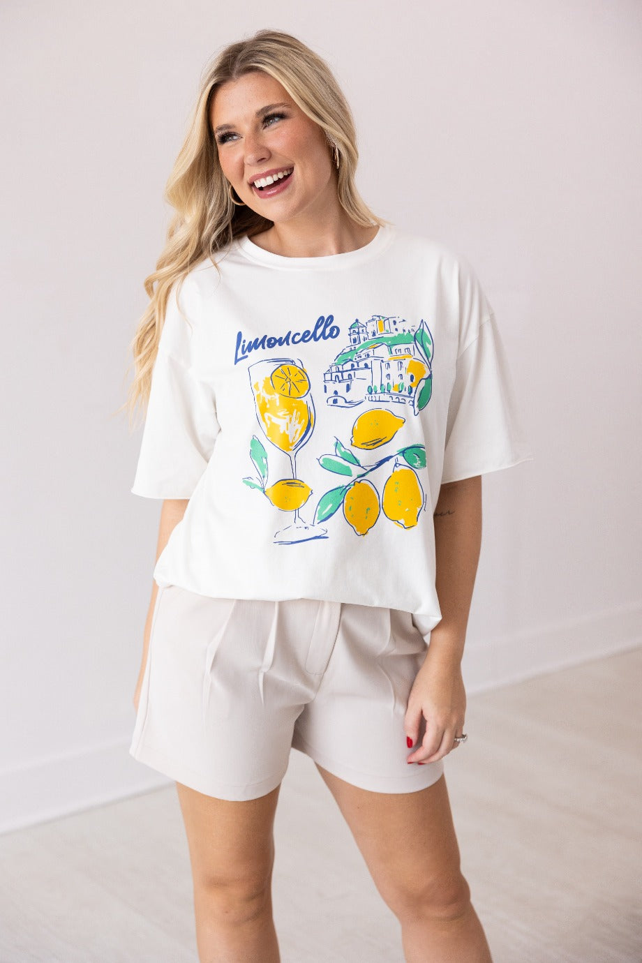 Limoncello On White Relaxed Fit Tee