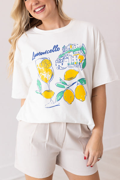 Limoncello On White Relaxed Fit Tee