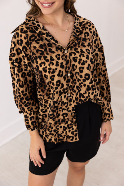 The Kathryn Button-Up, Leopard