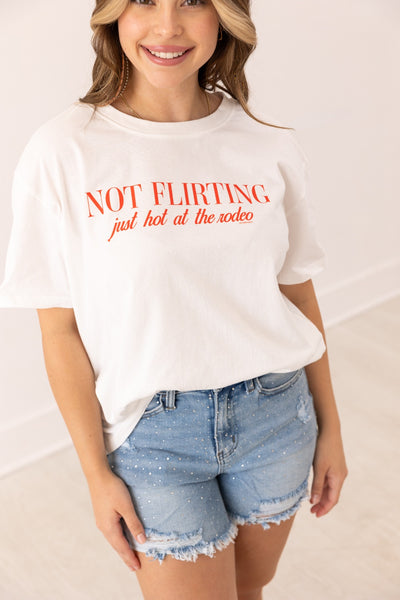 Not Flirting on White True Fit Tee