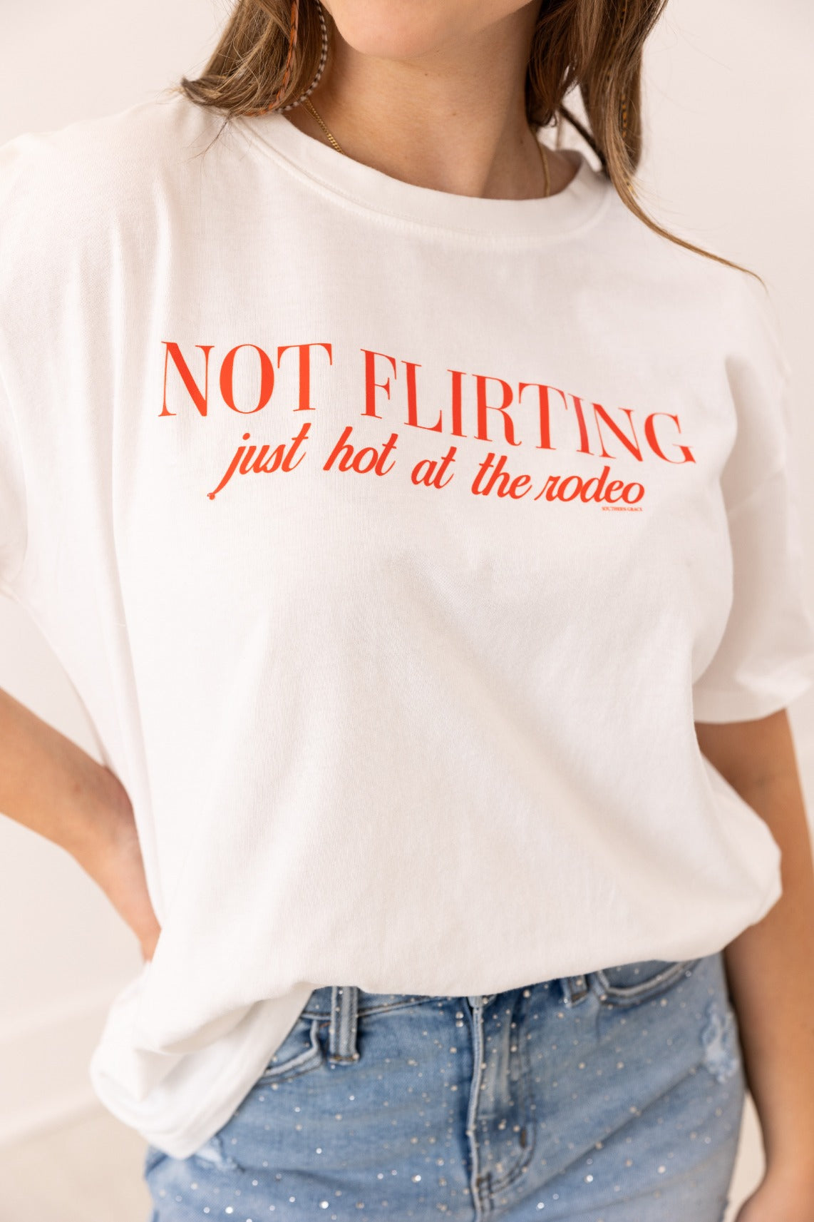 Not Flirting on White True Fit Tee