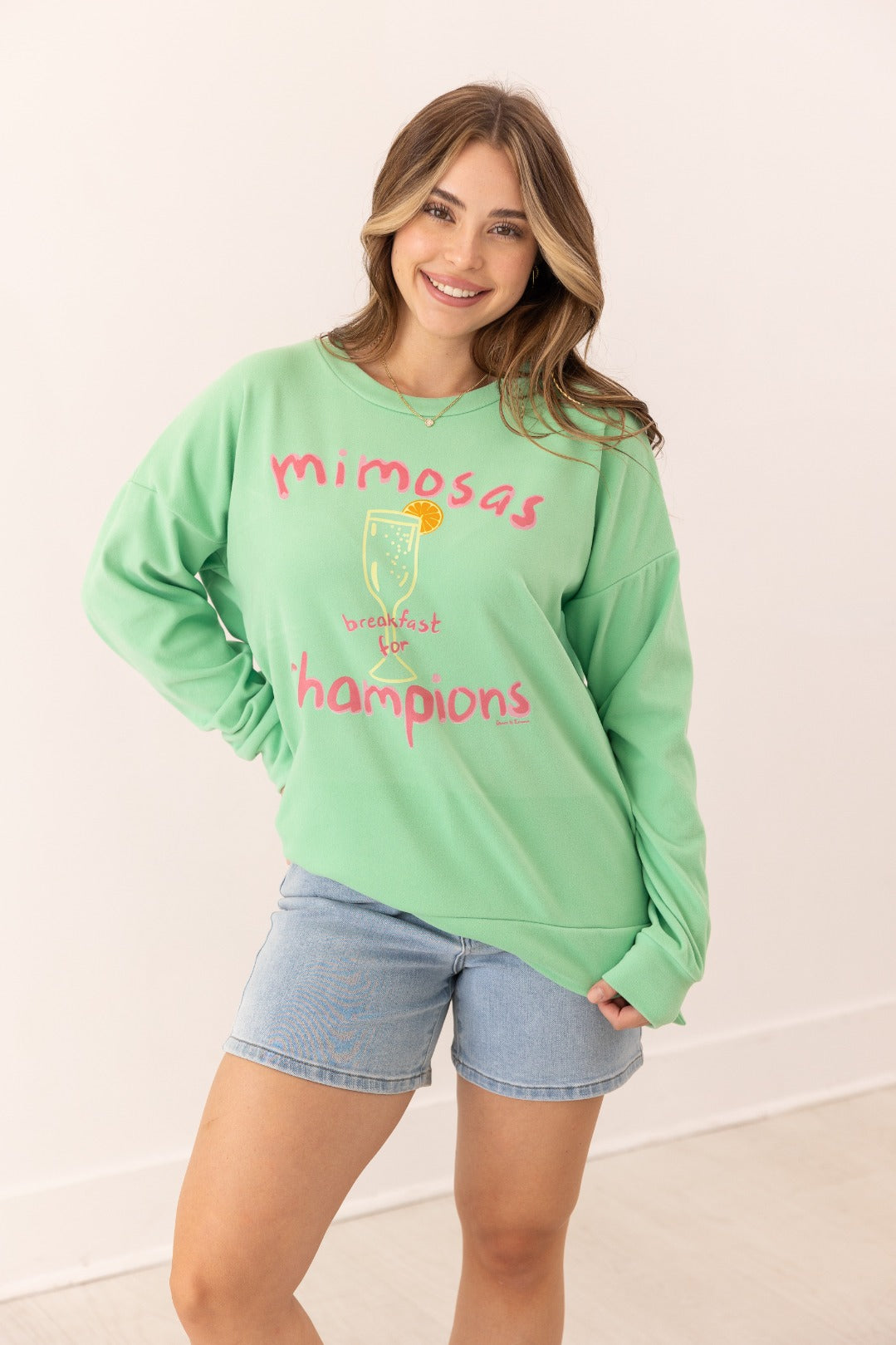Breakfast For Champions On Seafoam Sweatshirt
