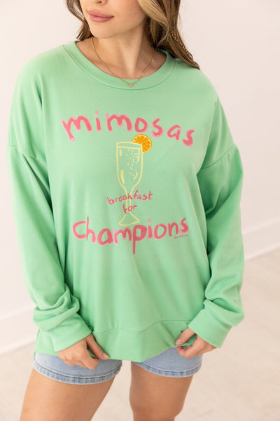 Breakfast For Champions On Seafoam Sweatshirt