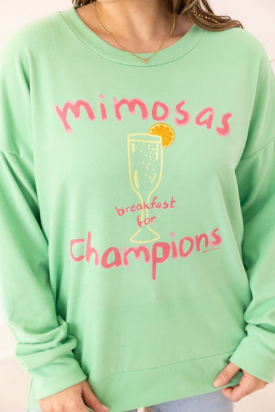 Breakfast For Champions On Seafoam Sweatshirt