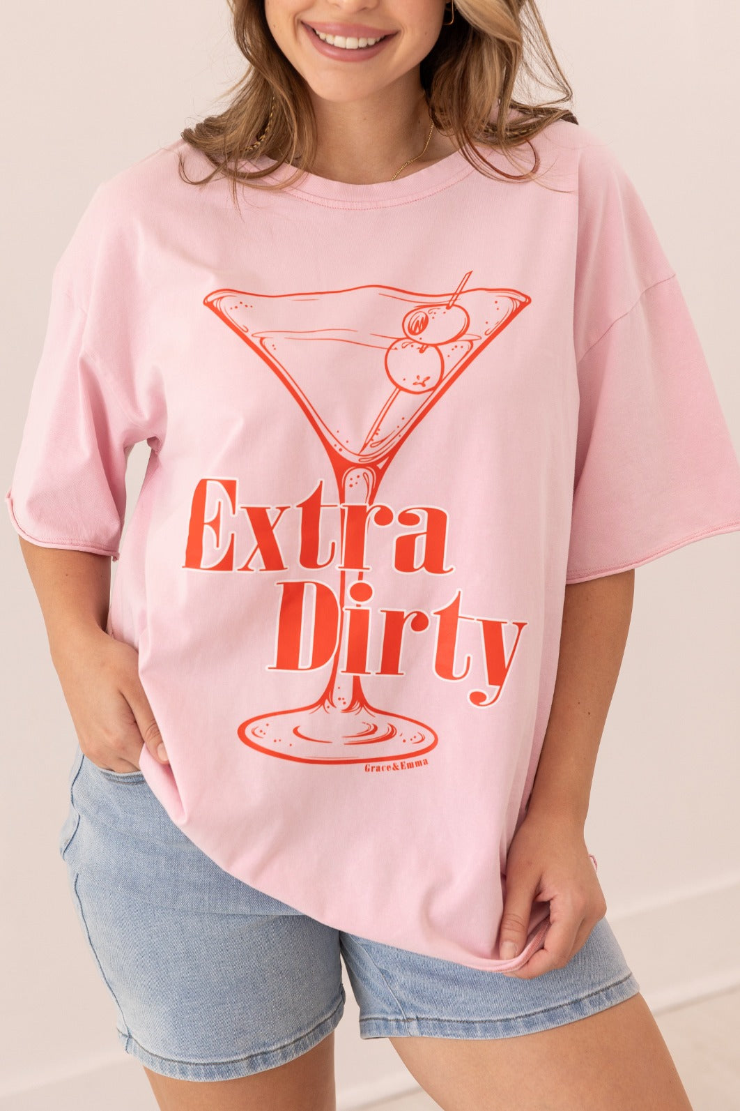 Extra Dirty On Pink Relaxed Fit Tee