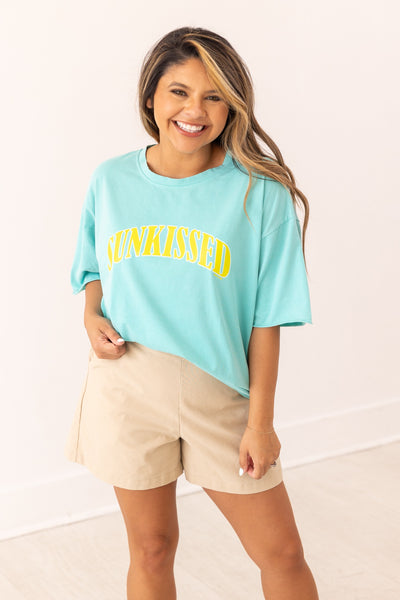 Sunkissed On Turquoise Relaxed Fit Tee