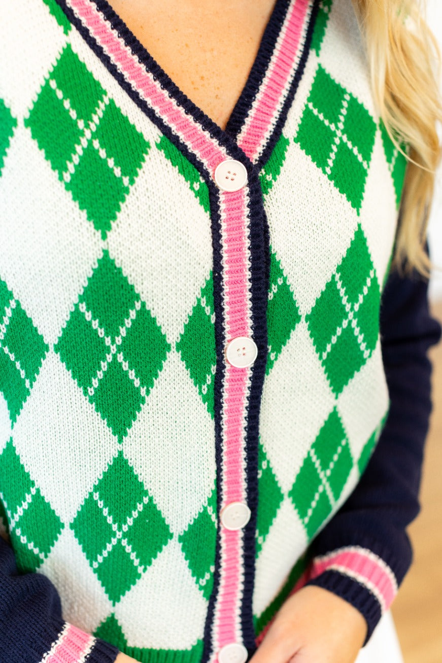 Argyle Cardigan Sweater