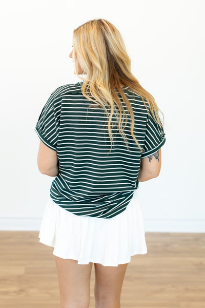 The Lucy Stripe Top, Green