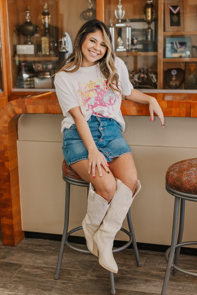 Neon Cowboy on White True Fit Tee