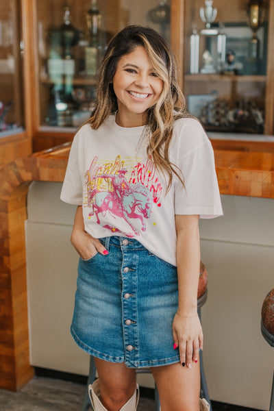 Neon Cowboy on White True Fit Tee