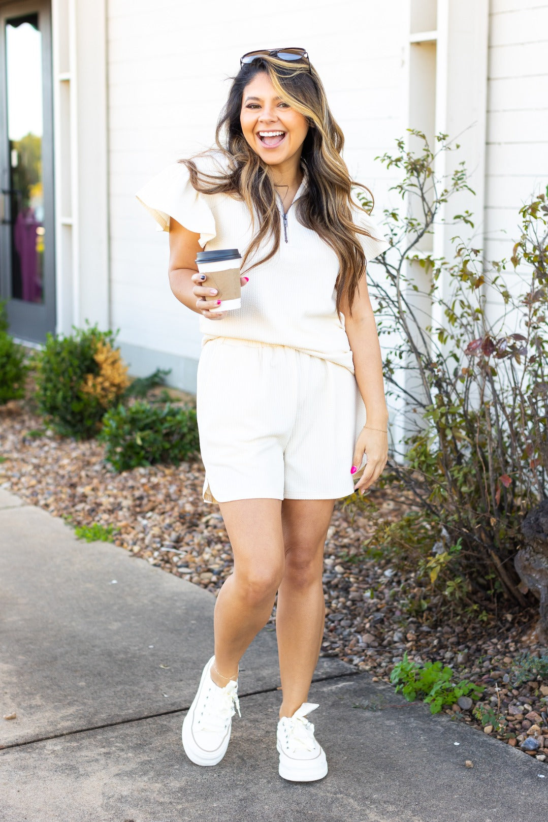 Ivory Knit Shorts