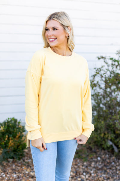 Micro Fleece Sweatshirt, Yellow