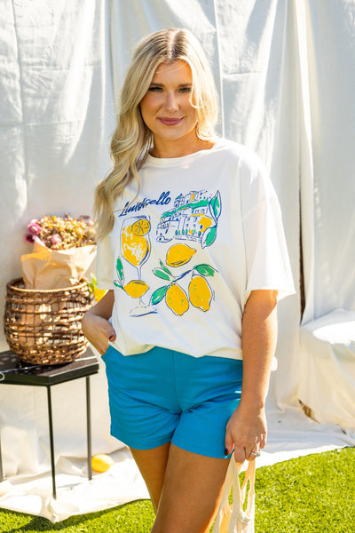 Limoncello On White Relaxed Fit Tee