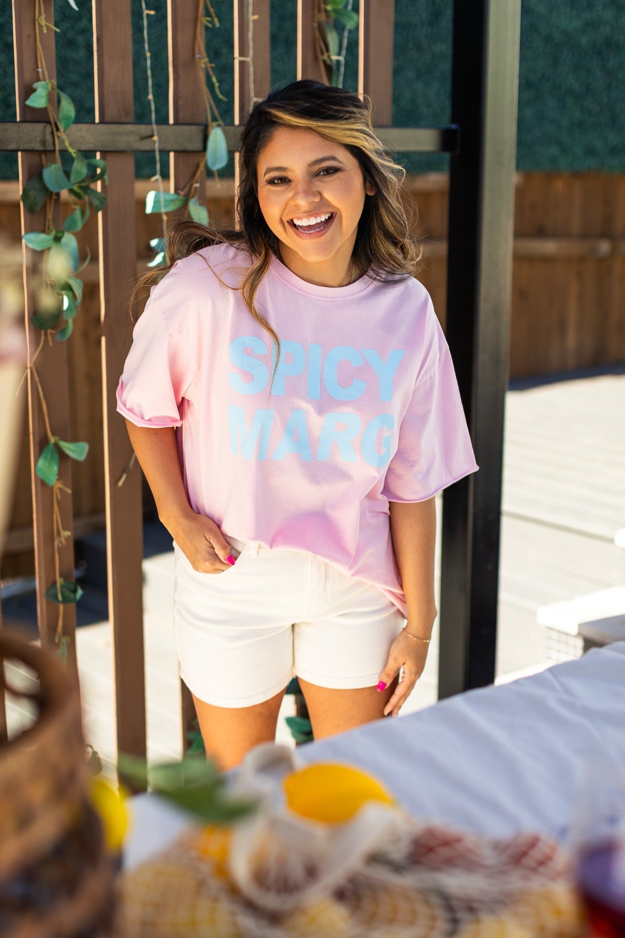 Spicy Marg On Pink Relaxed Fit Tee