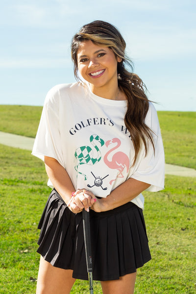 Golfer's Wife" on Relaxed White Tee