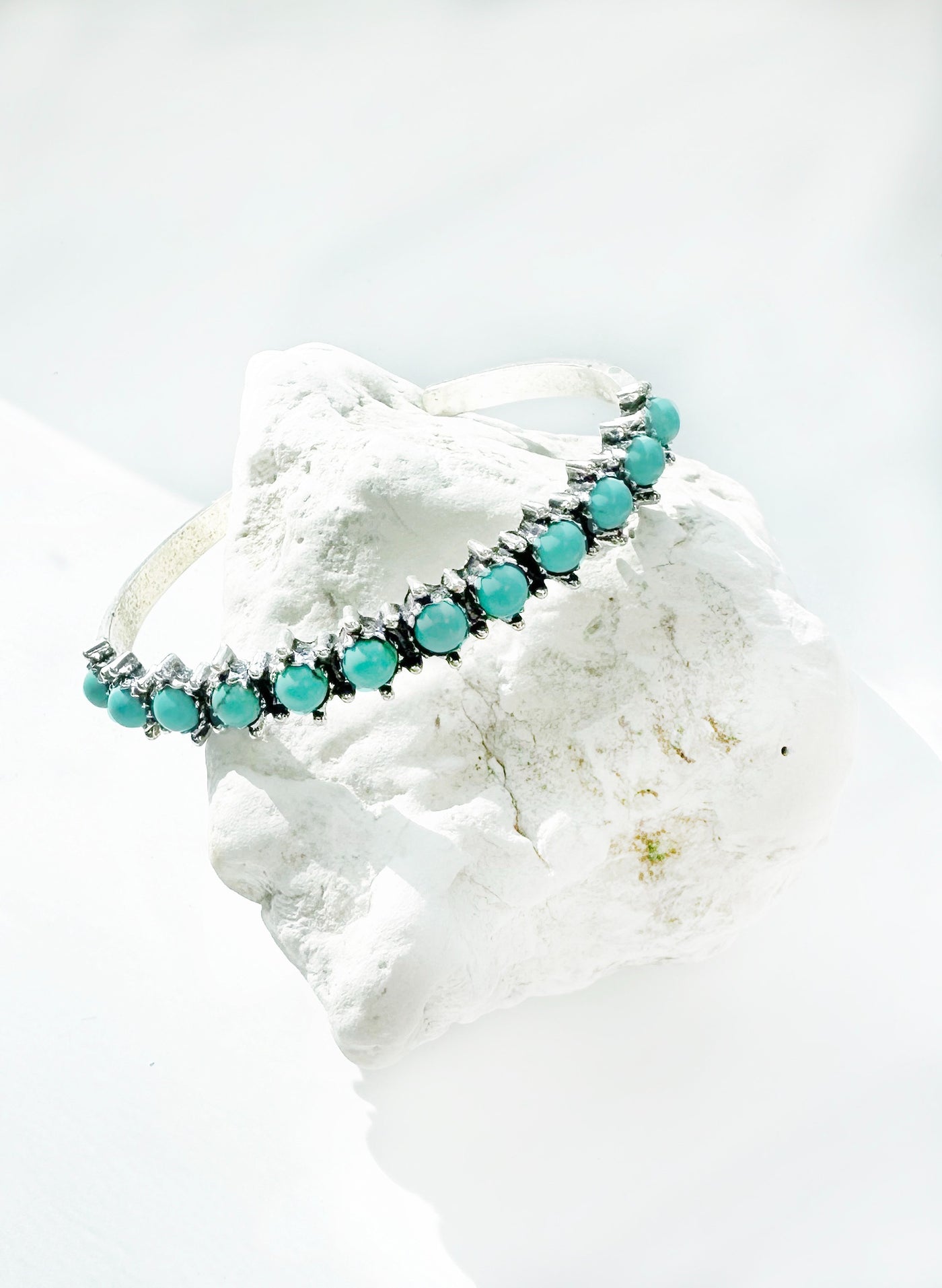 Silver and Turquoise Dainty Cuff Bracelet