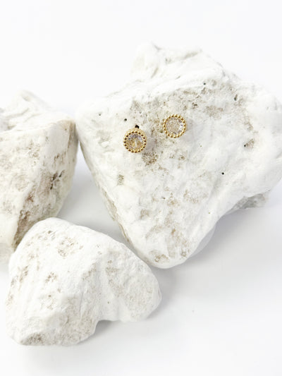 Dainty Rhinestone Studs, Gold